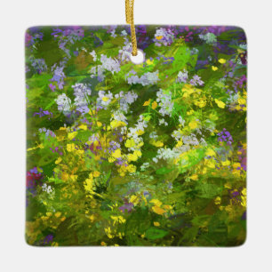 Wildflowers Impasto Painting - Original Flower Art Ceramic Ornament