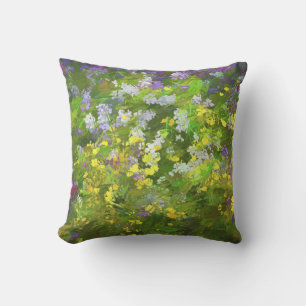 Wildflowers Impasto Painting - Original Flower Art Cushion