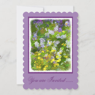 Wildflowers Impasto Painting - Original Flower Art Invitation