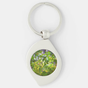 Wildflowers Impasto Painting - Original Flower Art Key Ring