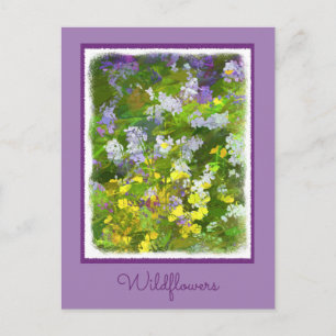 Wildflowers Impasto Painting - Original Flower Art Postcard