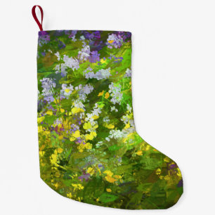 Wildflowers Impasto Painting - Original Flower Art Small Christmas Stocking