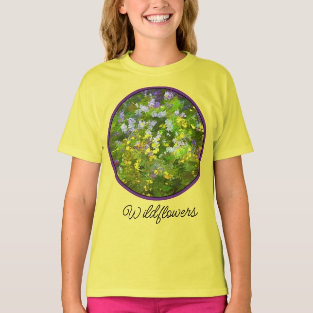 Wildflowers Impasto Painting - Original Flower Art T-Shirt (Front)