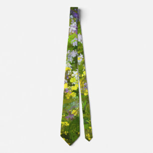 Wildflowers Impasto Painting - Original Flower Art Tie