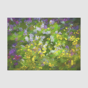 Wildflowers Impasto Painting - Original Flower Art Tissue Paper