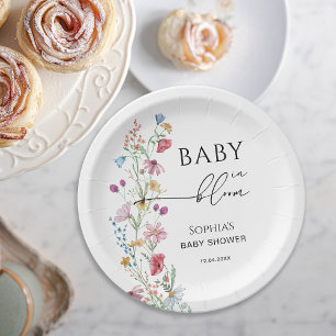 Wildflowers in Bloom Baby Shower Paper Plate
