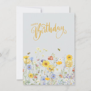 Wildflowers In Bloom Happy Birthday Card