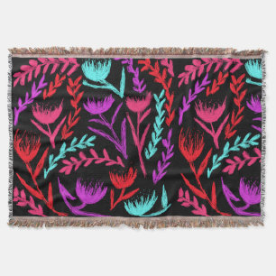 Wildflowers in Colours that POP! Throw Blanket