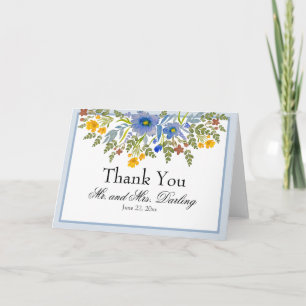 Wildflowers in Primary Colours Thank You Card
