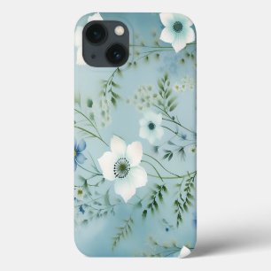 Wildflowers In Soft Blue iPhone 13 Case