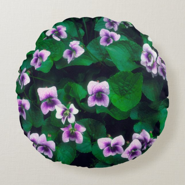 Wildflowers in the forest round cushion (Front)