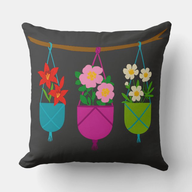 wildflowers in vibrant planters cushion (Front)