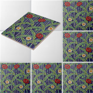 Wildflowers In Wheatfield Pattern Tile