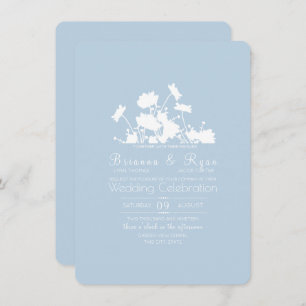 Wildflowers Ink Cornflower Blue Invitation