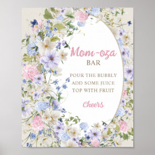 Wildflowers Ivory pastel pink blush Mum-osa bar Poster