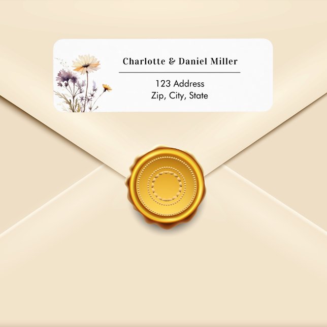 Wildflowers ivory purple return address (Creator Uploaded)