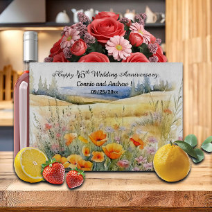 Wildflowers Landscape 45th Wedding Anniversary Cutting Board