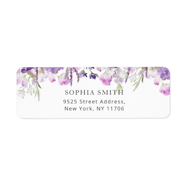 Wildflowers lavender return Address Label (Front)