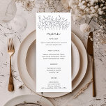 Wildflowers Line Art Elegant Chic Modern CUSTOM Menu<br><div class="desc">Use these sweet wildflower menu cards for your wedding, engagement party, bridal shower or other event. Hand drawn by me for you. Fully editable, add your own text or background colour. Click "personalise" to edit the text and "edit design" to change fonts, colours and add text. Change the paper type...</div>