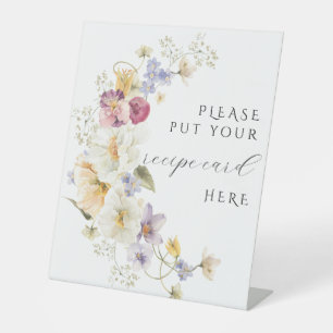 Wildflowers Love in Bloom Bridal Shower recipe Pedestal Sign