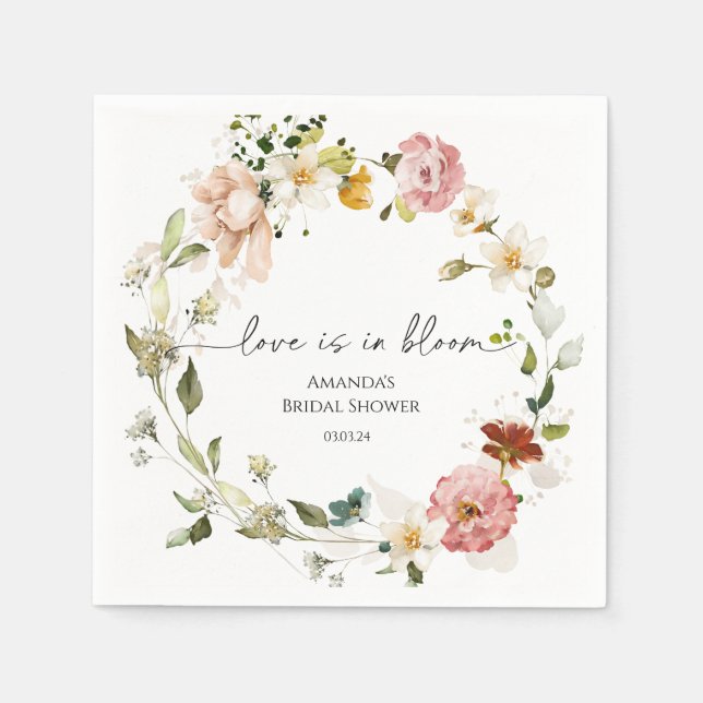 Wildflowers Love is in Bloom Napkin (Front)