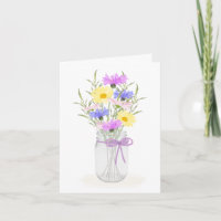 Wildflowers Mason Jar Vase Any Occasion Greeting
