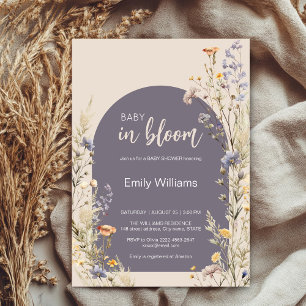 Wildflowers meadow elegant boho baby shower invitation