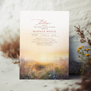 Wildflowers Meadow Elegant Summer Bridal Shower Invitation