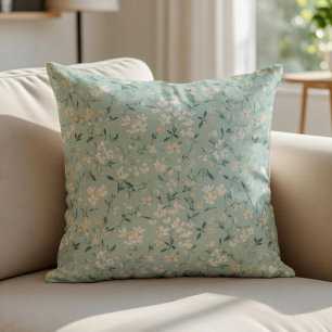 Wildflowers Meadow Seamless Floral Pattern Cushion