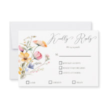 Wildflowers Meadow Watercolor Traditional Wedding