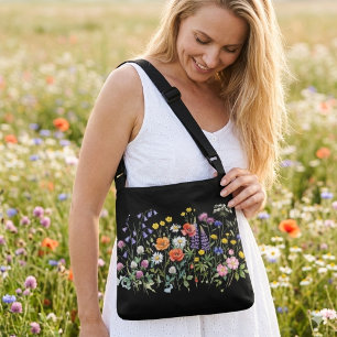 Wildflowers meadow watercolours. Crossbody Bag