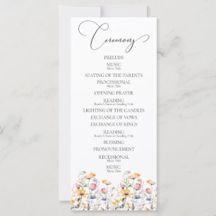 Wildflowers Meadow Wedding Ceremony Program