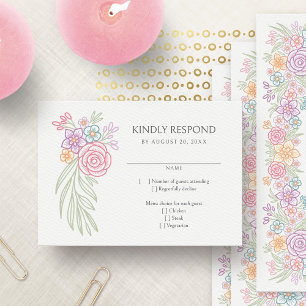 Wildflowers Meadow Wedding RSVP Card