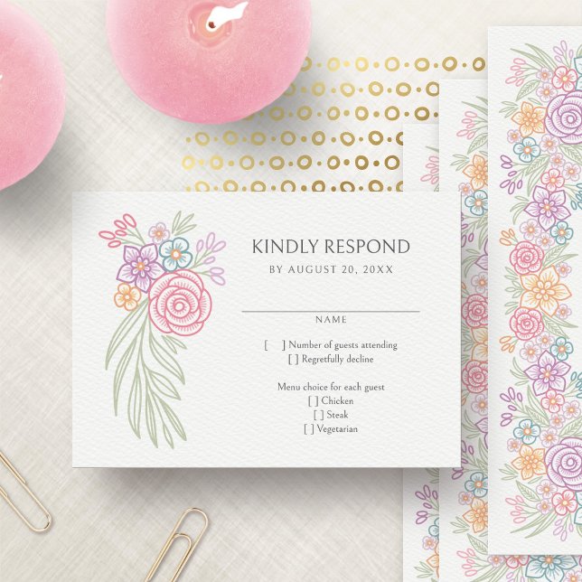 Wildflowers Meadow Wedding RSVP Card (Creator Uploaded)