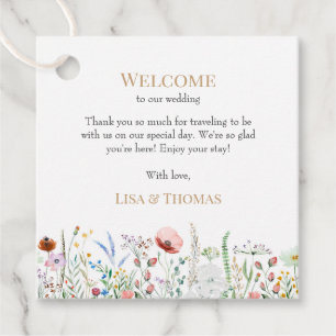 Wildflowers Meadow Wedding Welcome Gift Tag