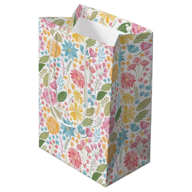 Wildflowers Medium Gift Bag (Back Angled)