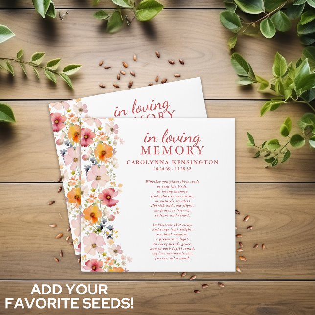 Wildflowers Memorial Funeral Bird Seed Packet Envelope (Wildflowers Memorial Funeral Bird Seed Packet Envelope)