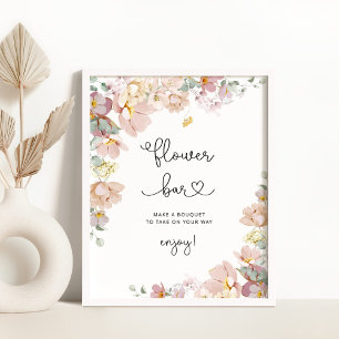 Wildflowers minimalist Flower bar Poster