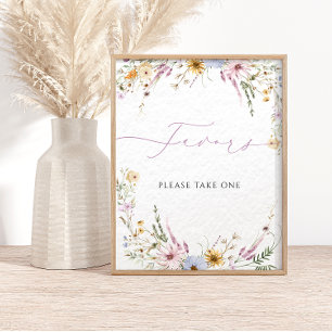 Wildflowers Modern Calligraphy Favours Poster