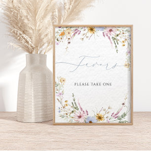 Wildflowers Modern Calligraphy Favours Poster