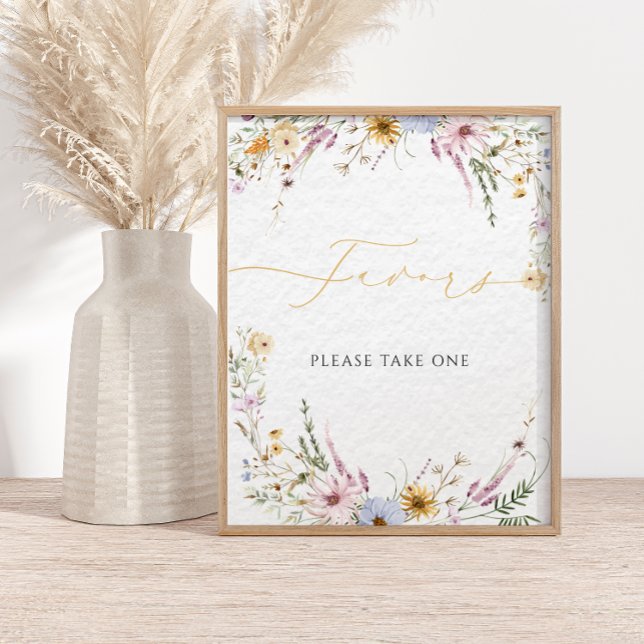 Wildflowers Modern Calligraphy Favours  Poster (Creator Uploaded)