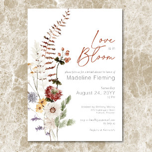 Wildflowers Modern Love In Bloom Bridal Shower Invitation