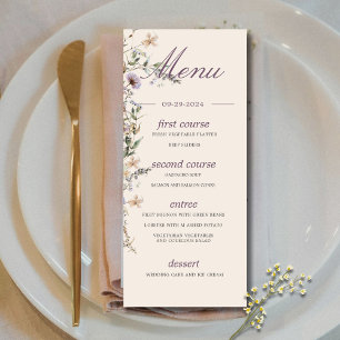 Wildflowers Modern Monogram Wedding Menu