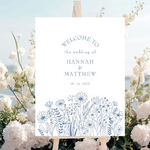 Wildflowers Modern Simple Boho Wedding Welcome Poster