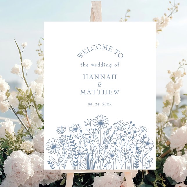 Wildflowers Modern Simple Boho Wedding Welcome  Poster (Creator Uploaded)