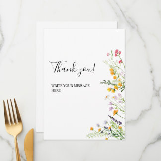 Wildflowers modern Thank you table sign Menu