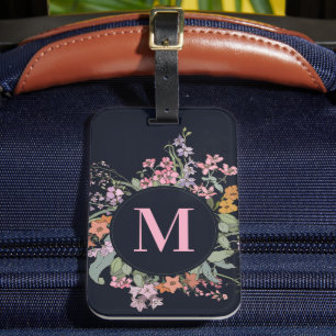 Wildflowers Monogram Floral Country Vintage Custom Luggage Tag