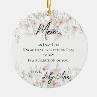 Wildflowers Mother Of The Bride Watercolor Ceramic Tree Decoration