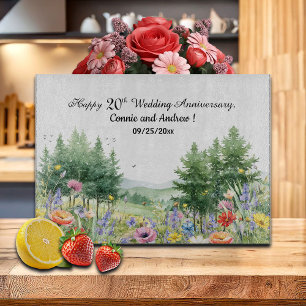 Wildflowers Mountains 20th Wedding Anniversary Cutting Board