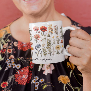 Wildflowers Mug with Custom Text Mother’s Day Gift